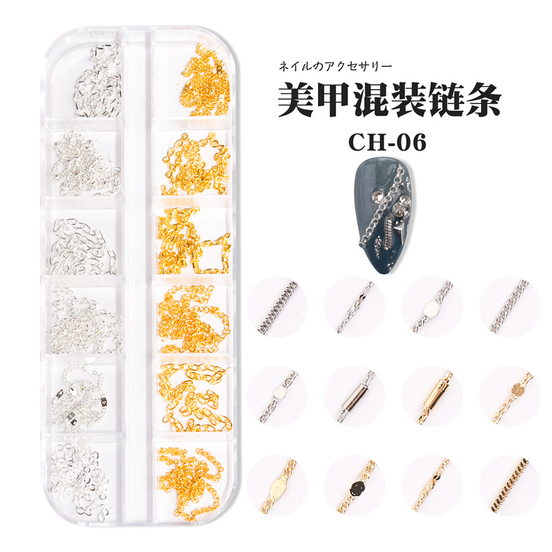 Joyería de cadena de clavos transfronteriza punk japonés cadena de metal macaron Cadena de cuentas de oro y plata decoración de bricolaje