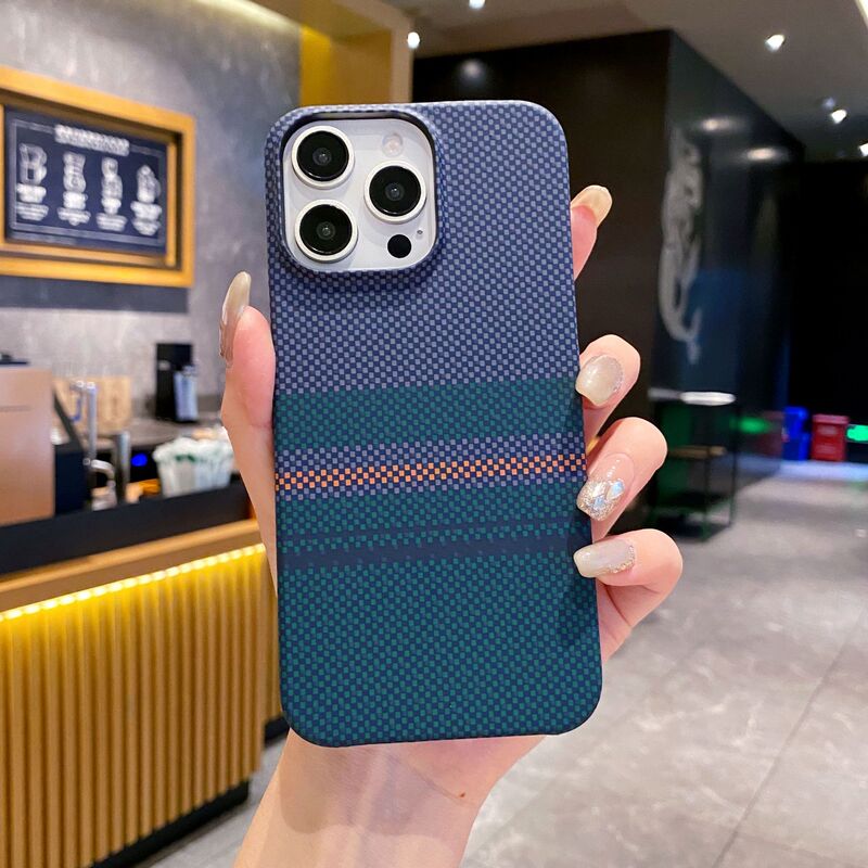 Kevlar carbon fiber protective case for Apple 16 mobile phone case 15 original machine silky handle 14promax protective case