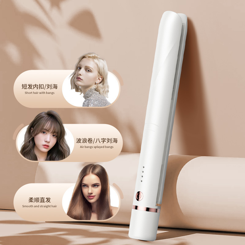 新しい小型電気スプリントヘアストレートヘアアイロン両用髪を傷つけない水の波紋前髪ワイヤレス小型スプリント|undefined
