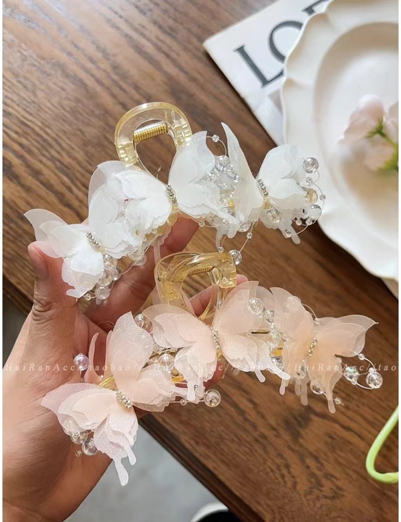 54g Weight Hair Claws Hair Accessories Type 1 Piece Quantity Date, Tea Party Occasion Plastic, Resin, Mixed materials Material Butterfly Pattern All Seasons Season Women's Gender Lady, Sweet Style Lady Sweet Women's Butterfly Plastic Resin Mixed Materials Hair Claws 5