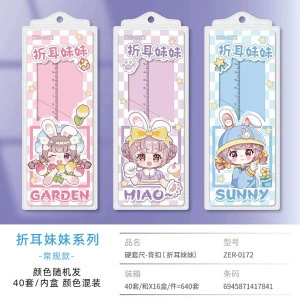 Cartoon cute universal ruler for students, set, 4 piece set