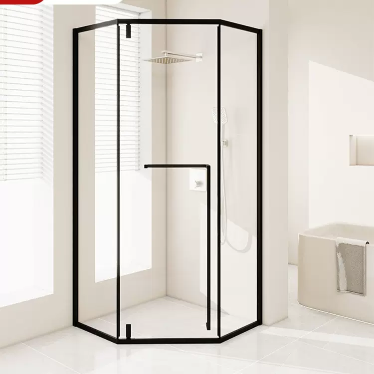 钻石型淋浴房玻璃隔浴室平开门卫生间干湿分离洗澡房浴屏风家用