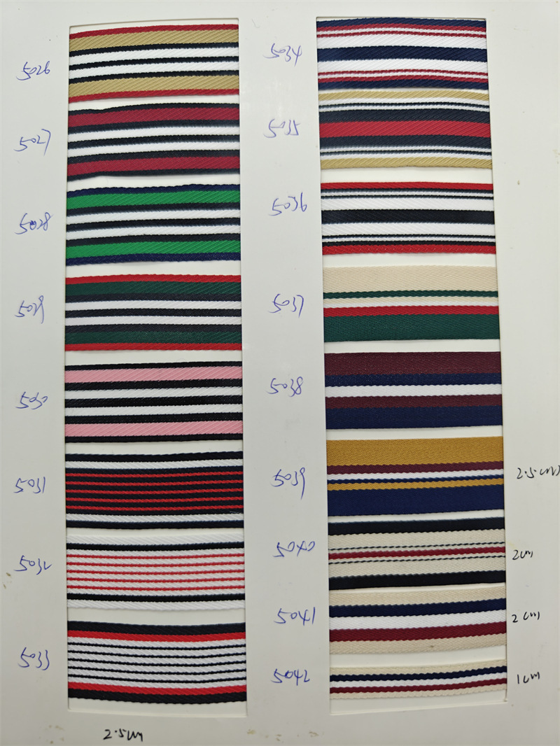 100D banda de banda de poliéster densa tricolor banda de banda de banda de banda lateral ropa bolsa accesorios en stock al por mayor