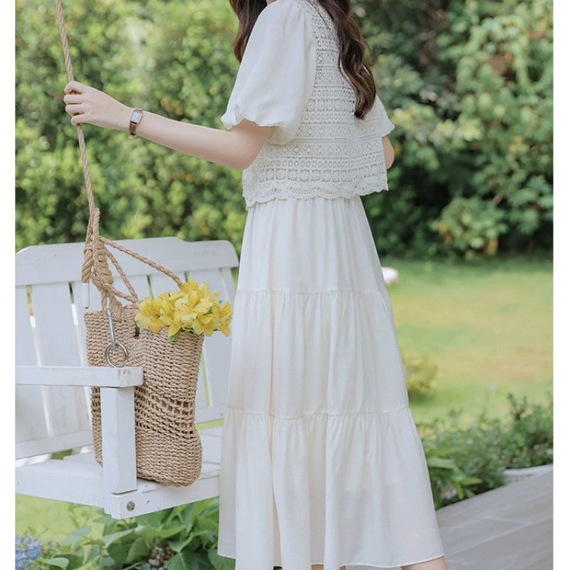 Французский костюм First Love, женское платье в стиле Мори, лето 2025, свежий и художественный комплект из двух предметов x утягивающая юбка, универсальная