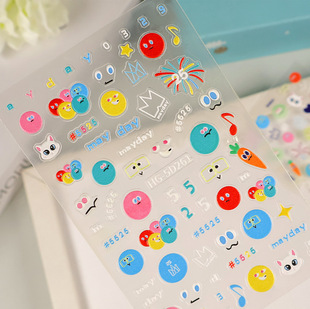 May Day Nail Art Sticker 5D Relief Stereo Mayday Concert Face Sticker Jewelry HG