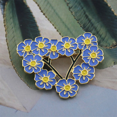 復古法式拼色雛菊花胸針高級感小眾設計925銀針花朵耳釘飾品套裝