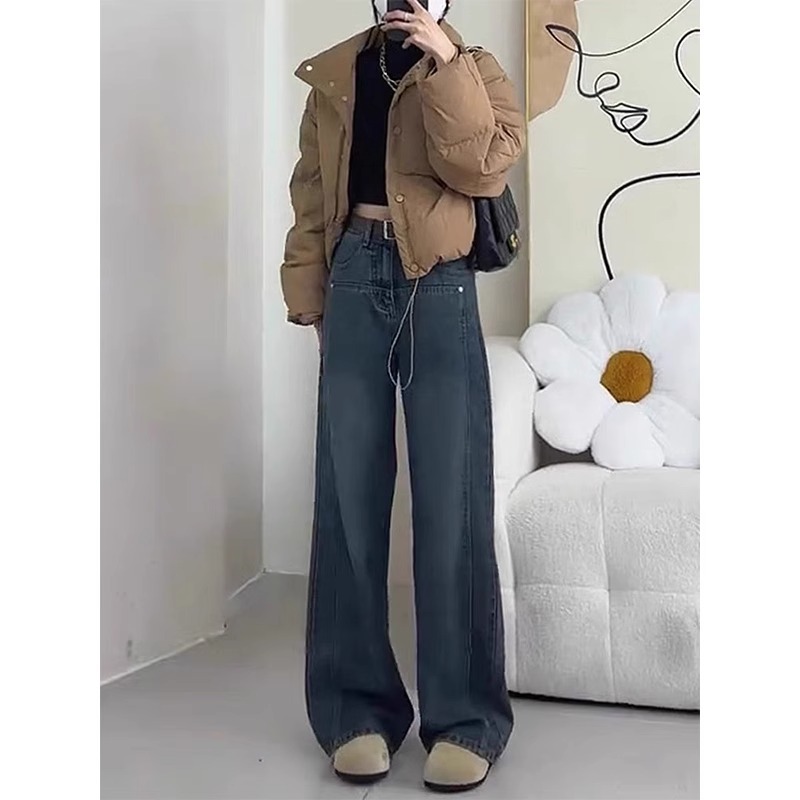 Vaqueros vintage tiro alto gris