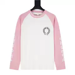 Overseas Wholesale CH Kroma Horse Hoof Sanskrit Vintage Streetwear Loose Long-Sleeve T-Shirt for Men and Women Trendy Bestseller