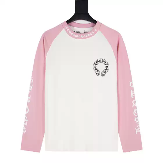 Overseas Wholesale CH Kroma Horse Hoof Sanskrit Vintage Streetwear Loose Long-Sleeve T-Shirt for Men and Women Trendy Bestseller