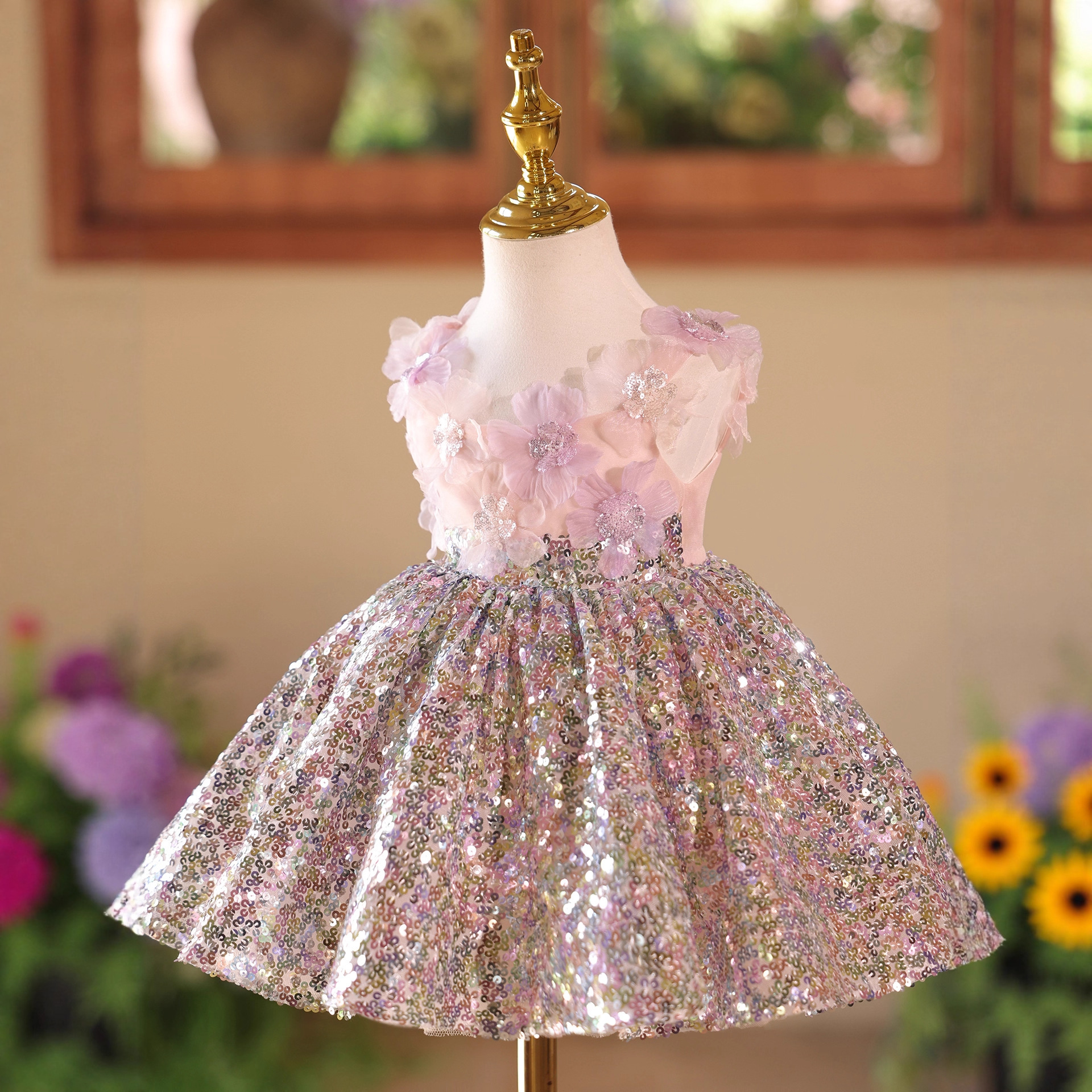 Luxuriöses Paillettenkleid Für Mädchen Zur Geburtstagsfeier_voghion.com