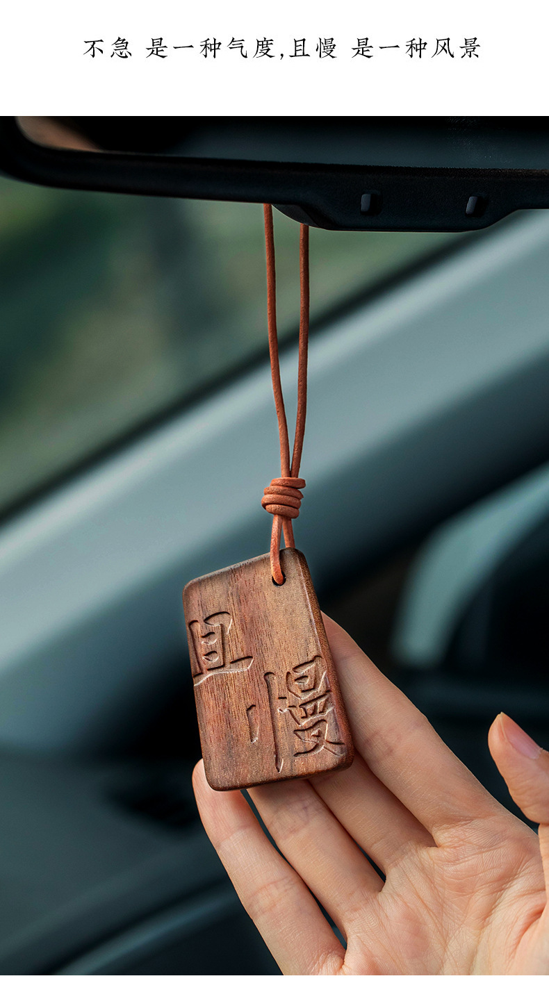 Walnut Wood Peace Sign Car Pendant with a High-End Feel, Female Car Hanging Ornament, Rearview Mirror Car Pendant Gift