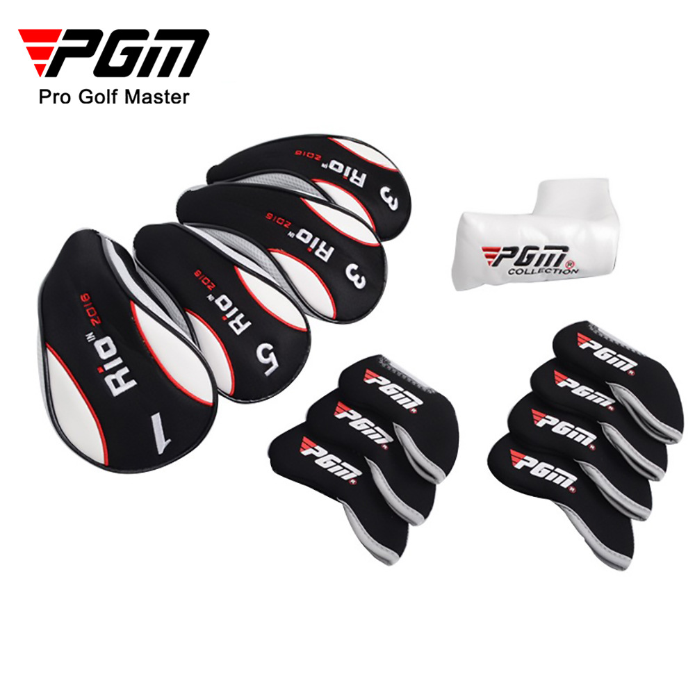 Bộ bọc đầu gậy golf PGM – Bọc gậy gỗ số 1, gậy sắt, gậy đẩy, phụ kiện chơi golf — Bọc Gậy đẩy trắng đỏ, Bộ bàn ủi GT004, Bọc thanh đẩy màu đen, Bọc thanh đẩy trắng tím