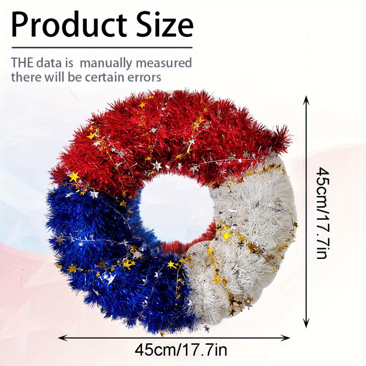 Nuevo transfronterizo azul, blanco y rojo tricolor decoración de guirnaldas de flores decorativas guirnaldas de fiestas accesorios adornos