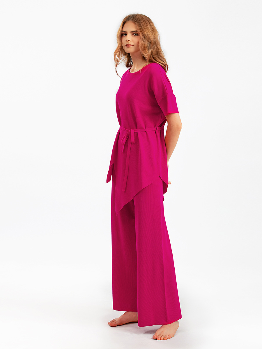 486g Weight Half Sleeve Sleeve Length Viscose fiber Fabric Type Pant Co-ord Set Sets Type 2 Pieces Set Quantity Holiday, Daily Occasion Round Neck Neckline Slim Fit Type Solid Color Pattern Summer, Spring Season Women's Gender Elegant, Streetwear Style Holiday Daily Women's Elegant Streetwear Solid Color Viscose Fiber Pant Co-ord Set Pants Sets 4