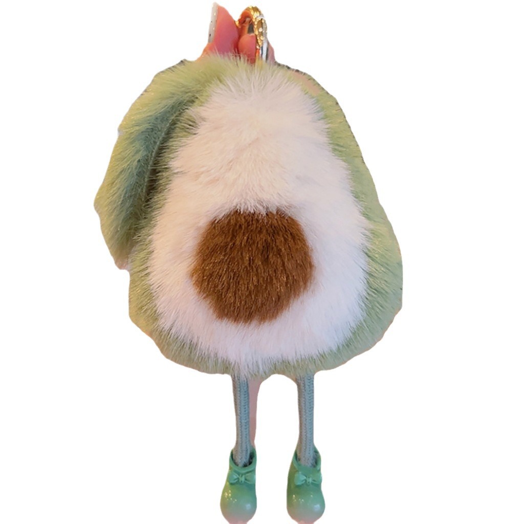 Venta al por mayor imitación de piel de visón aguacate coche llavero colgante de piel de imitación colgante de las mujeres colgante par colgante