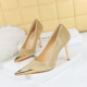 9318-1 Style Banquet Fashion Light Luxury High Heel Shoes Thin Heel High Heel Metal Pointed Suede Women's Shoes Single Shoe