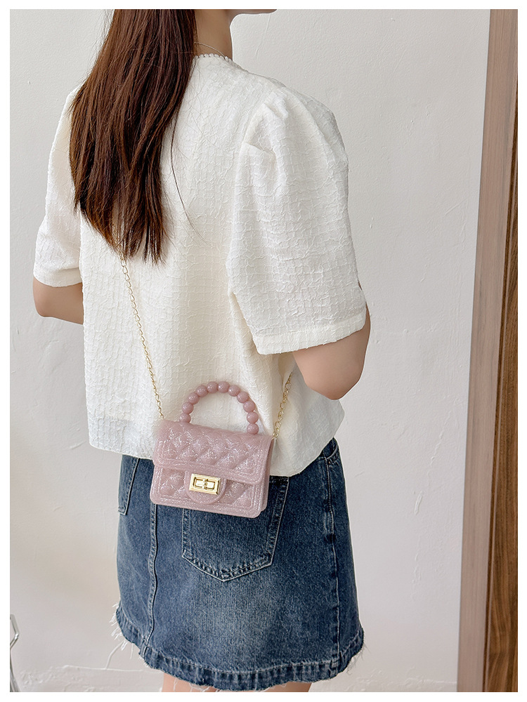 157g Weight Polyester Lining Material Flip Cover Closure Type Single Shoulder Strap Strap Type Jelly Bag Bags Type Casual, Holiday Occasion PVC Material Solid Color Pattern All Seasons Season Women's Gender Basic, Classic Style Style Square Shape Small Size Women's Small PVC Solid Color Basic Classic Style Square Flip Cover Jelly Bag 16