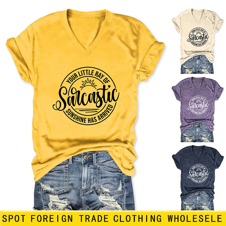 Amazon cross-border trade your little ray of sarcastic new short sleeve women's fashion T-shirt