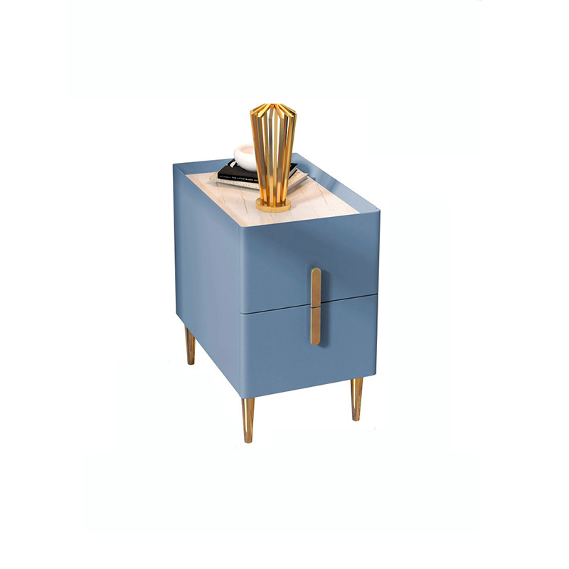 Luz de lujo Rock placa mesita de noche Mini pequeño Gabinete lateral todo de madera maciza hogar italiano pequeño apartamento gabinete de almacenamiento mesita de noche