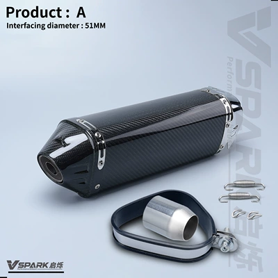 Motorcycle exhaust pipe: Universal Model 650Nk 450Sr - 11-jc-triangle-model-carbon-fiber-model