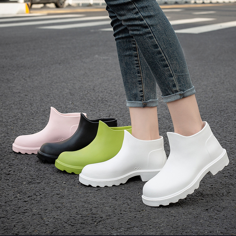 Summer 2023 Rain Shoes Women's Fashionable Outer Wear Adult Non-slip Western Style Rain Boots High Heel Rubber Shoes Short Thick Bottom Water Shoes Summer 2023 Rain Shoes Women's Fashionable Outer Wear Adult Non-slip Western Style Rain Boots High Heel Rubber Shoes Short Thick Bottom Water Shoes