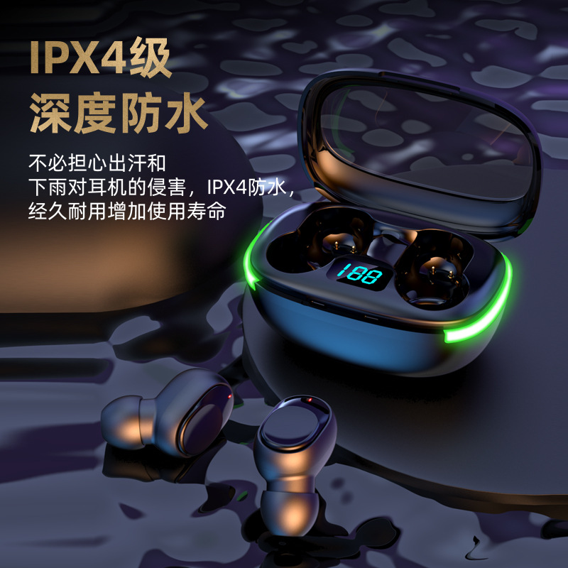 Transfronterizo Y70 auricular Bluetooth LED pantalla de visualización digital soporte de carga inalámbrica IPX4 auriculares a prueba de agua entrega de una sola pieza