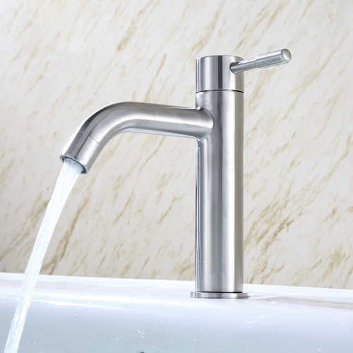 Cross-border single cold water faucet 304 stainless steel basin faucet factory bathroom bathroom table washbasin wholesale