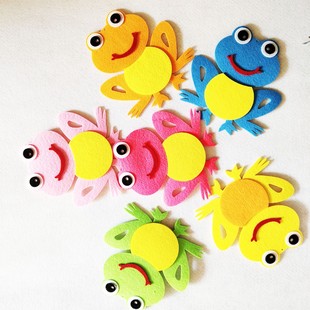Cross-Border Felt Double-Sided Cartoon Frog Pendant Kindergarten Aerial Pendant Toad Non-Woven Sample Pendant
