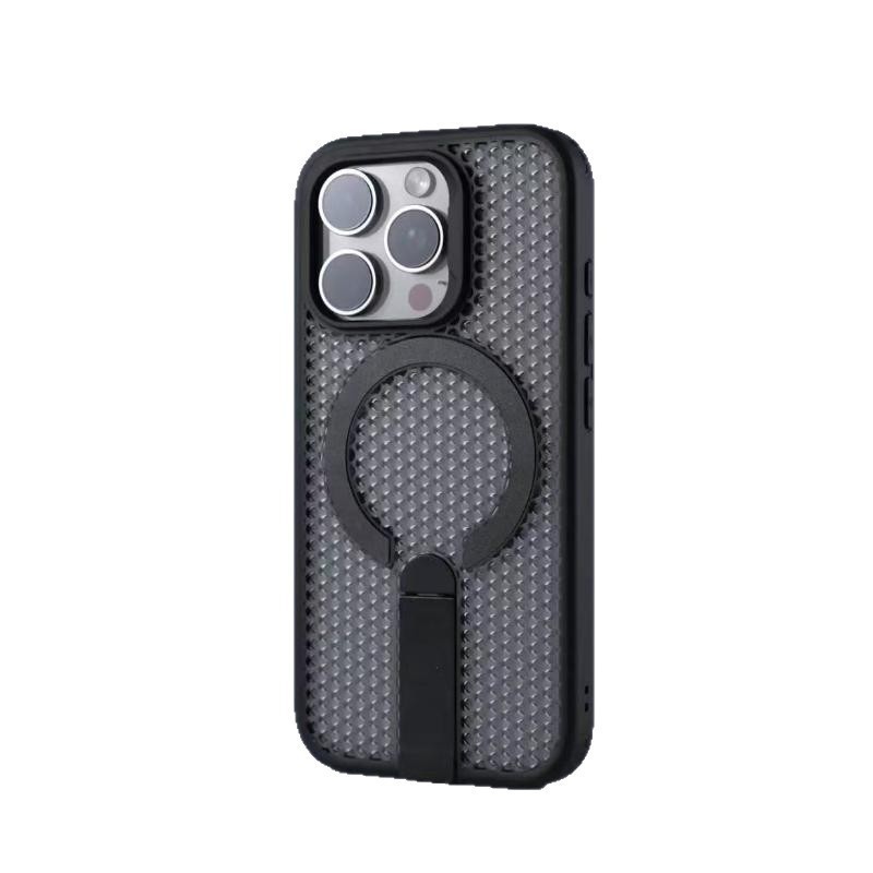 夏のハニカム冷却 iPhone17 磁気電話ケース Apple 16 クリエイティブ垂直磁気スタンド PC ケースに適しています|undefined