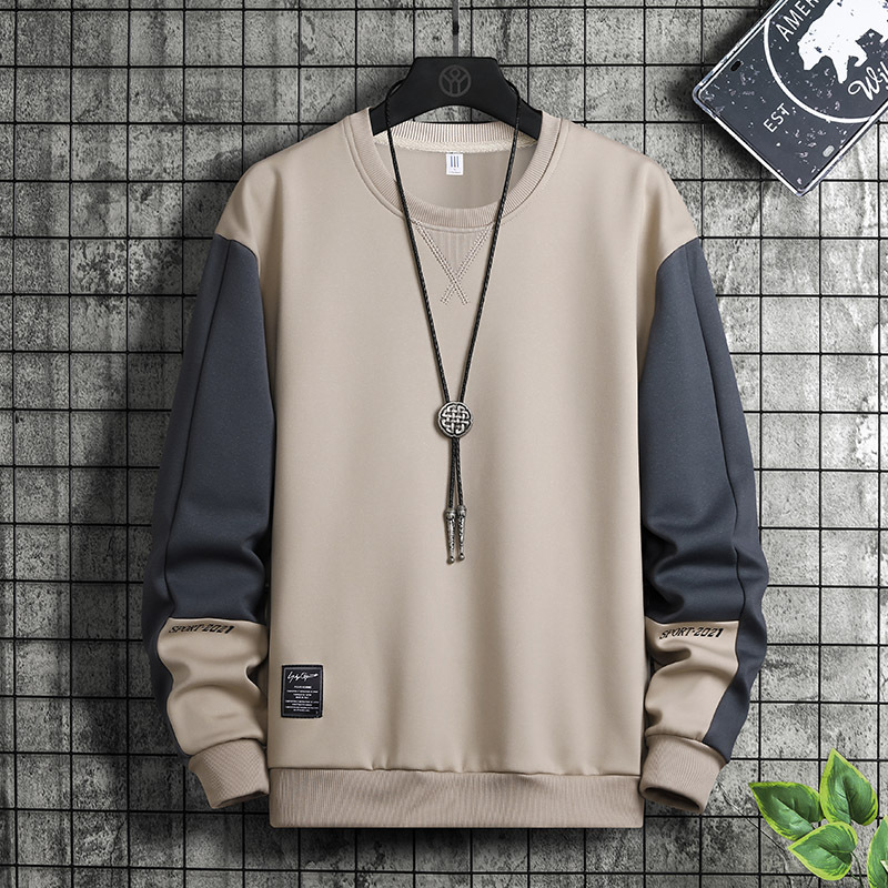 Long Sleeved Spring, New Round Neck Hoodie For Men In Korean Version, Loose Fitting Men's Oversized Top, Casual Sports_voghion.com