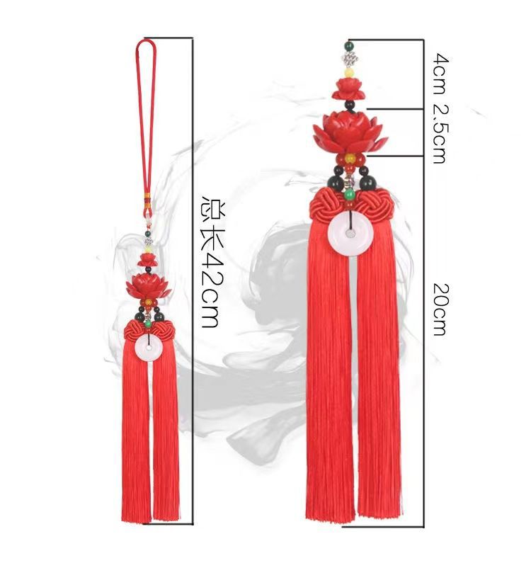 Car Pendant for Attracting Wealth, Double-Sided Safe Entry and Exit, High-End Ethnic Style Exquisite Hanging Ornament for Car Interior Decoration