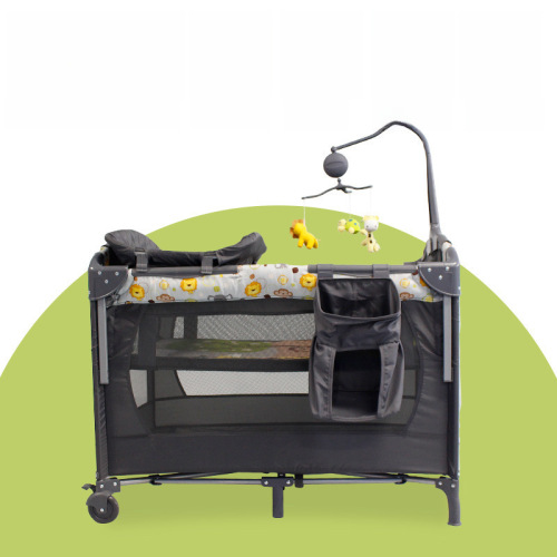 Folding Baby Bed with King Size Bed Combination, Potty Seat, Multi-functional and Portable Newborn Baby Crib