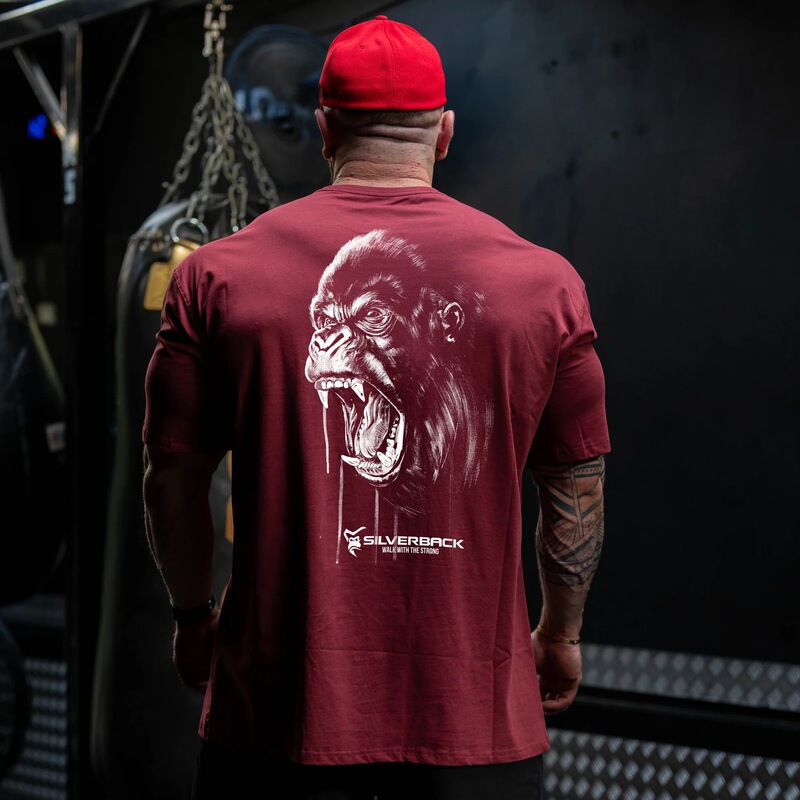 Silverback Muscle Fitness Trendy Brand American Style Large Size Short-Sleeved Top Round Neck Gorilla Trendy Printed T-Shirt Silverback Muscle Fitness Trendy Brand American Style Large Size Short-Sleeved Top Round Neck Gorilla Trendy Printed T-Shirt