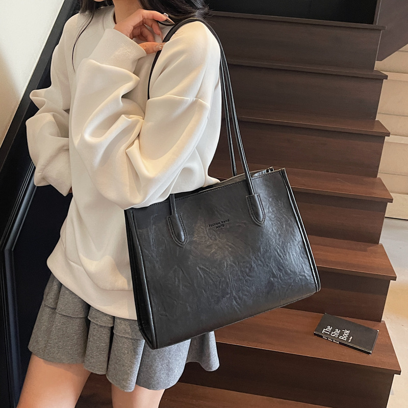 秋冬新款大容量托特包2025新款女式上班通勤休闲简约手提单肩包|undefined