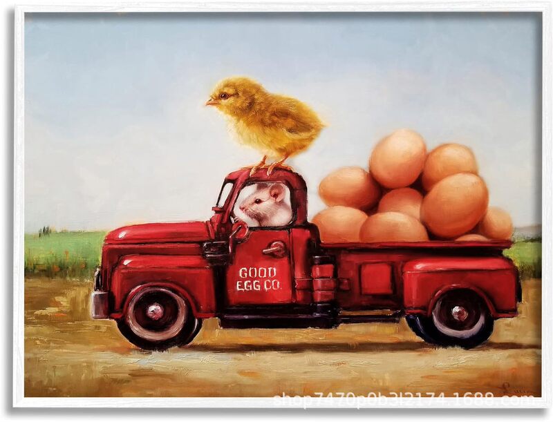 Amazon Cross-Border Farm Easter Egg Truck Framed Art Giclee Art Decorative Painting Printing Bedroom Living Room Amazon Cross-Border Farm Easter Egg Truck Framed Art Giclee Art Decorative Painting Printing Bedroom Living Room