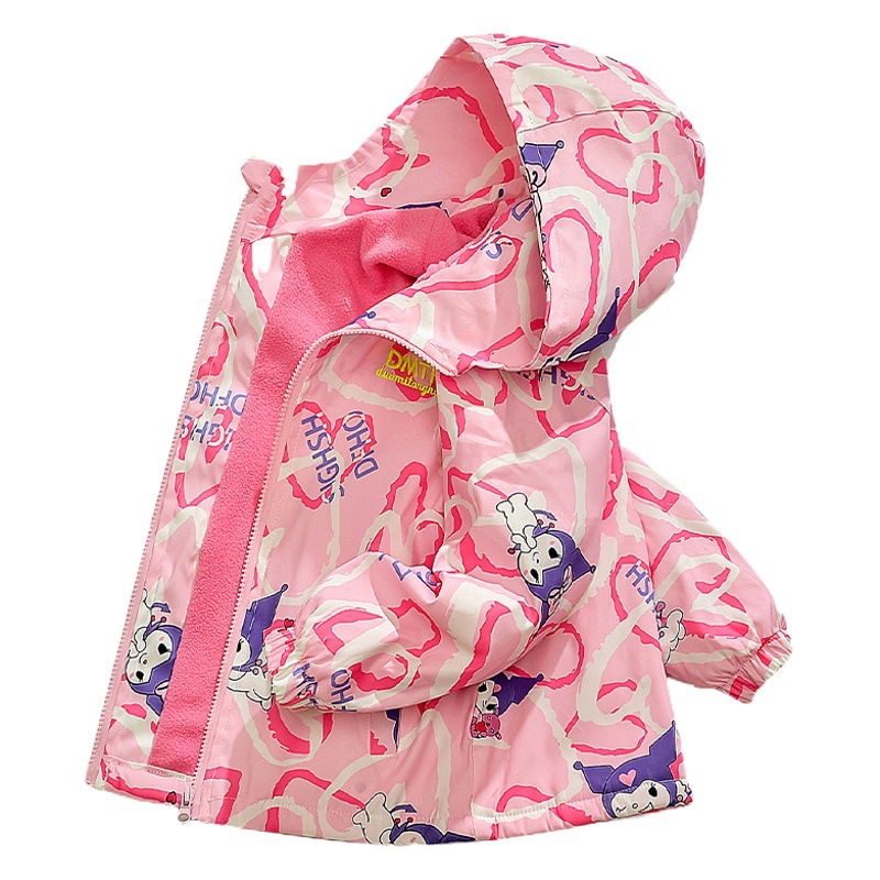 Chaqueta de Forro Polar para Niñas, Estilo Primavera-Otoño 2025, Chaqueta Cortavientos Infantil Elegante, Chaqueta de Forro Polar Delgada para Otoño e Invierno