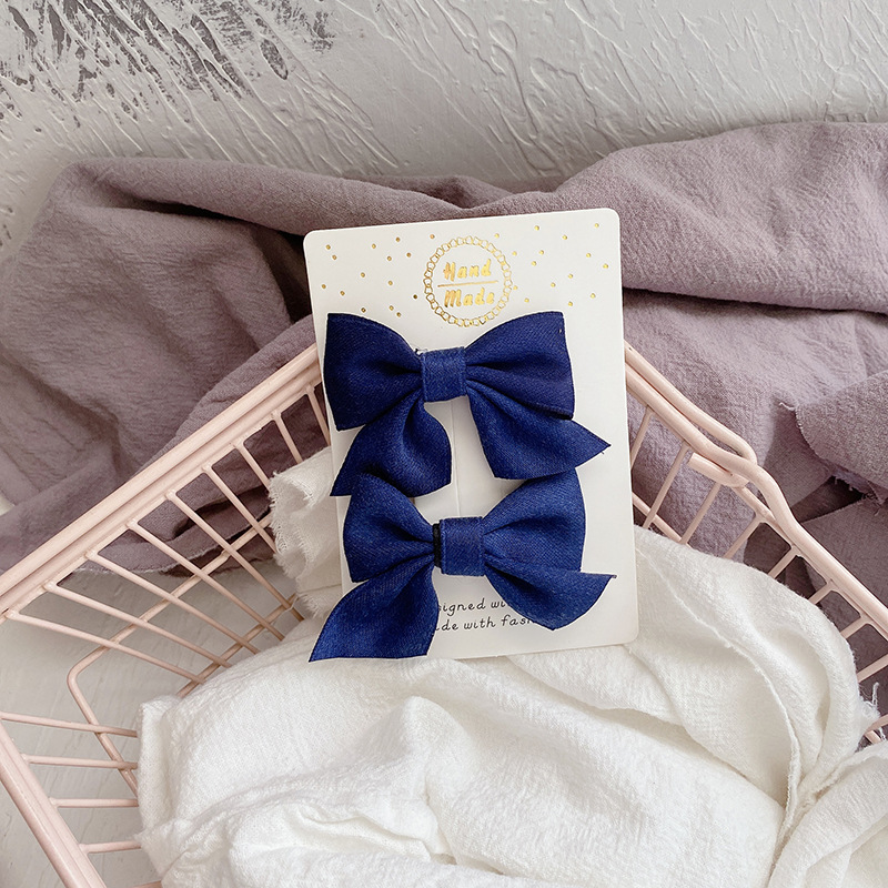 11g Weight Hair Clip Hair Accessories Type 1 Set Quantity Casual, Daily Occasion Solid Color, Bow Knot Pattern Girl'S Gender Cute, Korean Style Style Cute Handmade Fabric Bow Children's Side Clip Hairpin Summer Fresh Girl's Hairpin Hair Accessories 5