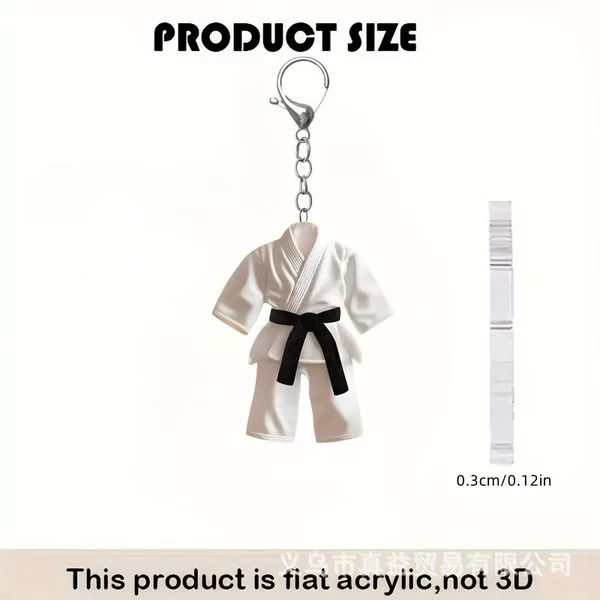 Cross-Border New Style Taekwondo-Themed Keychain Acrylic Car Rearview Mirror Hanging Ornament [Customizable]