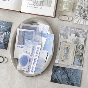 Ketchup girl material paper listen to what series of Korean English quotations double material diy hand account landscape collage