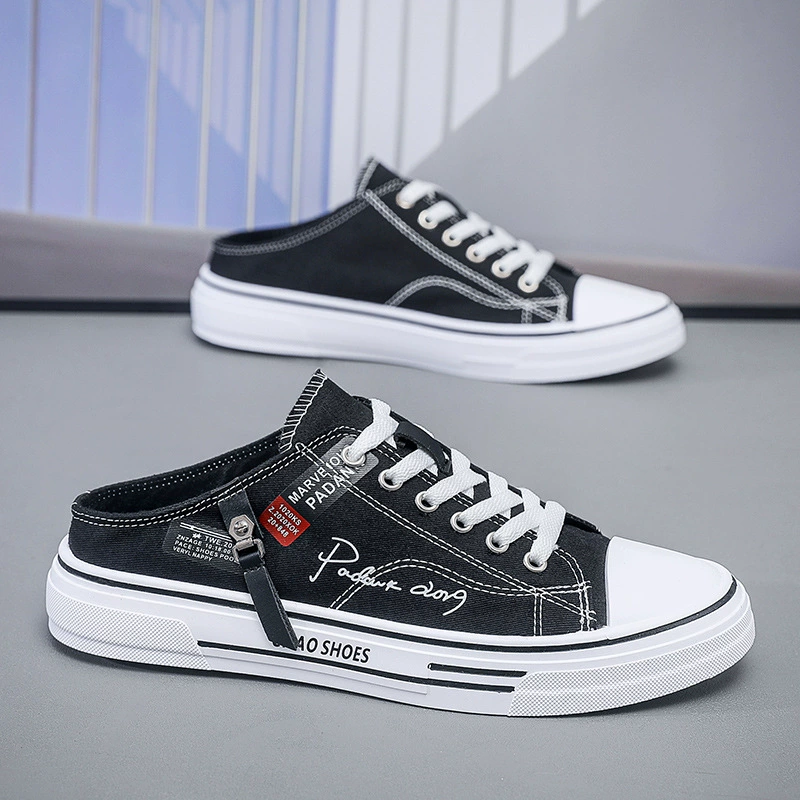 Мужские повседневные слипоны из канваса с закрытым носком, дышащие, осенние новинки 2025 года, в корейском стиле, модные студенческие туфли