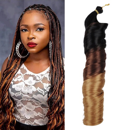 Synthetic False Hair with Loose Wave Crochet Hair Extension Single Tube Large Spiral Curl 150g