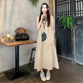 慵懒风休闲2026新款爆款宽松气质无袖显瘦背心长裙夏季裙子连衣裙