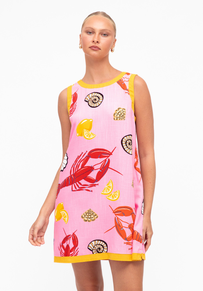 217g Weight Above Knee Dress Length Type Wholesale Women's Casual Marine Style Streetwear Conch Shell Holiday Daily Round Neck Sleeveless A- Line Skirt