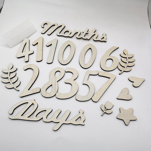 Baby's 100th Day Woodland Birthday Decoration - 100 Days Prop, Month Number Wall Sticker