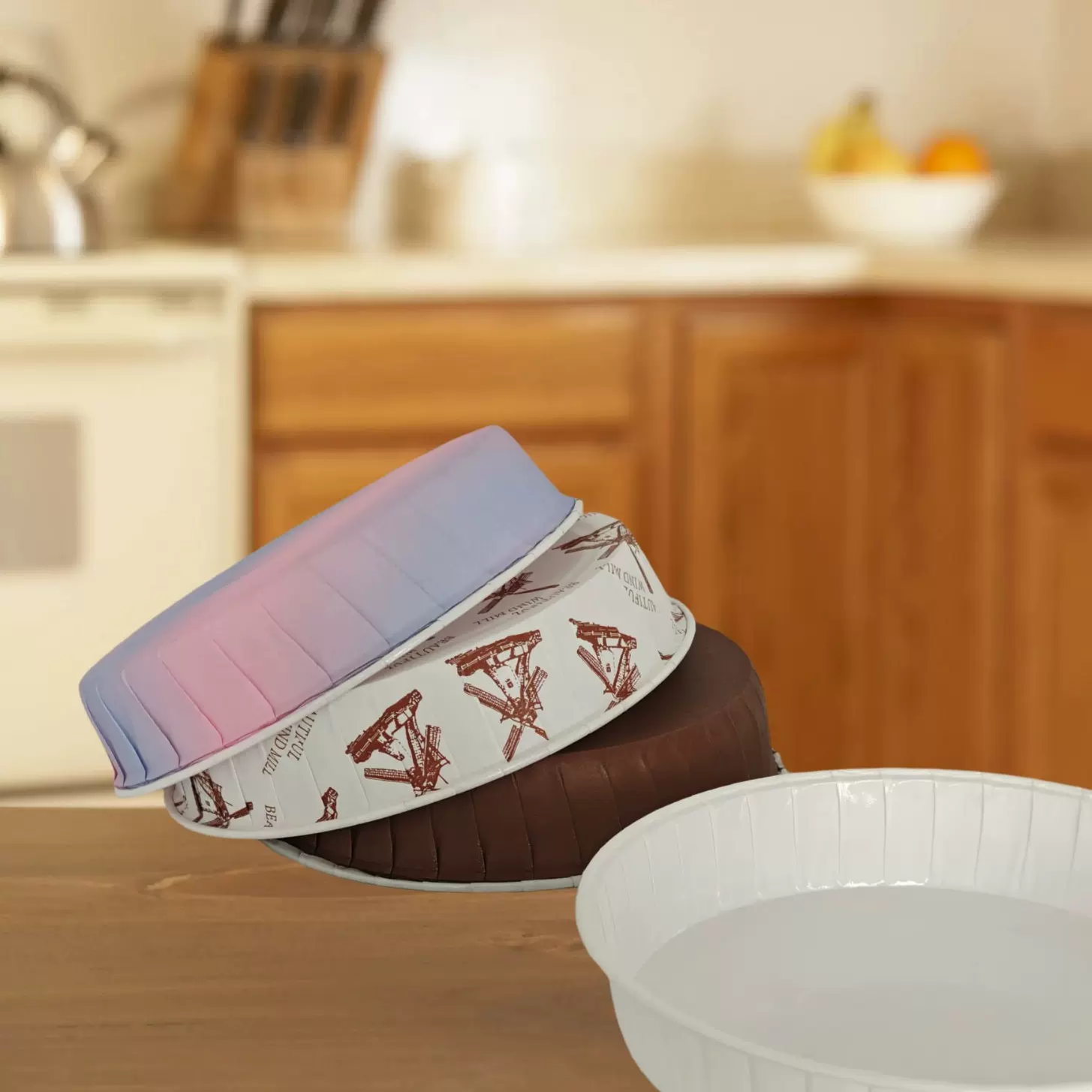 家用一次性披萨盘圆形蛋糕盒子纸托食品级防油纸烘焙模具防油烘焙