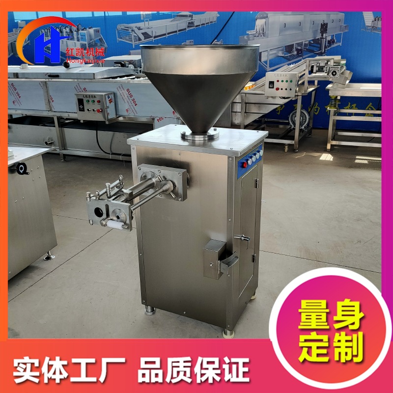 鱼肠气动定量扭结灌肠机 腊肠鸡肉肠自动定量灌肠机 厂家供应
