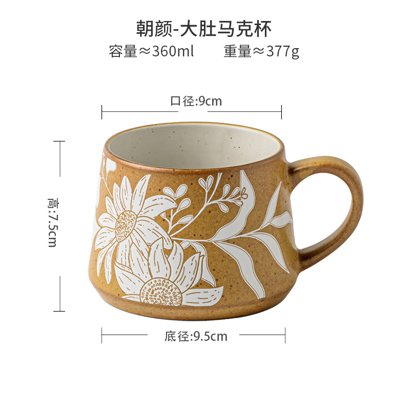 Tesoro de patrón exquisito taza de cerámica taza de regalo para chicas taza de café práctica de alta calidad exportación transfronteriza