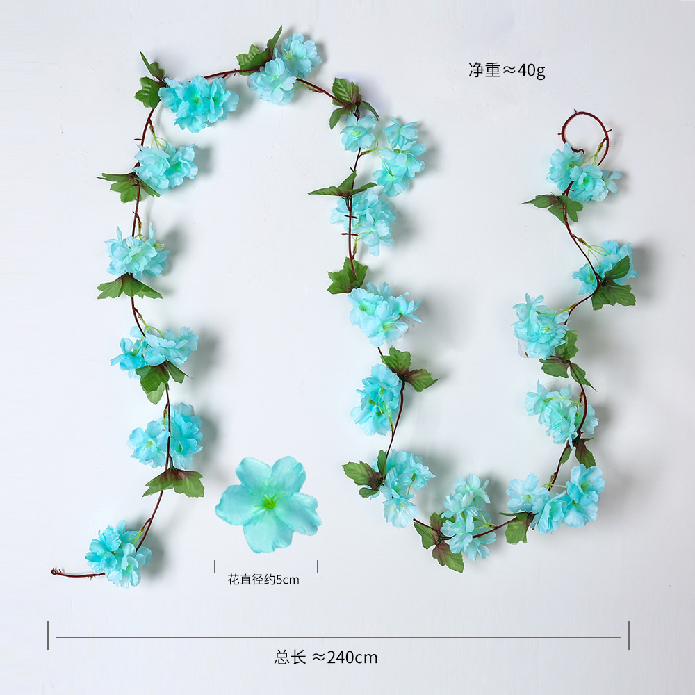 18 diadema hoja flor de cerezo ratán flor artificial boda hogar tubería techo barandilla decoración pétalos accesorios flor de seda