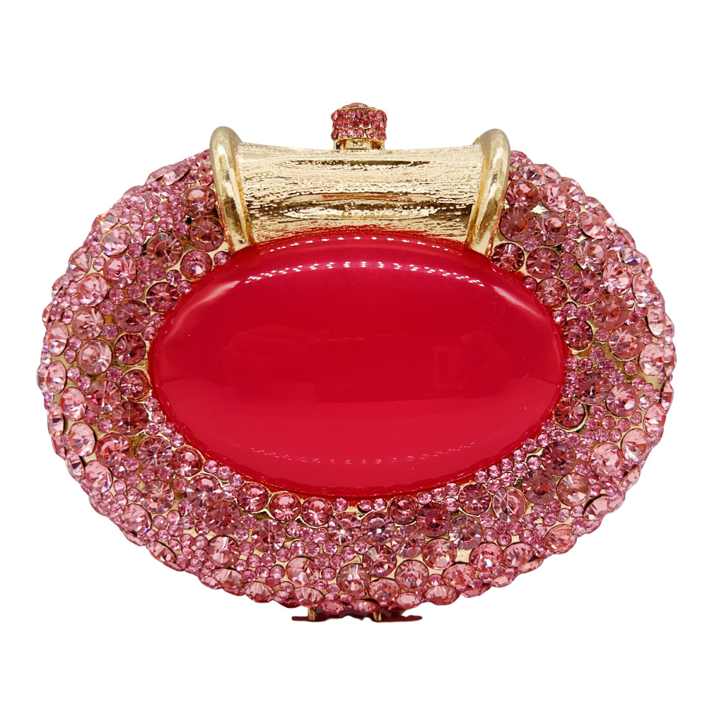 Nuevo huevo de ganso transfronterizo bolsas de cena de diamantes bolsas tridimensionales bolsas de mano de diamantes completas para banquetas europeas y estadounidenses embrague nuevo blanco dorado