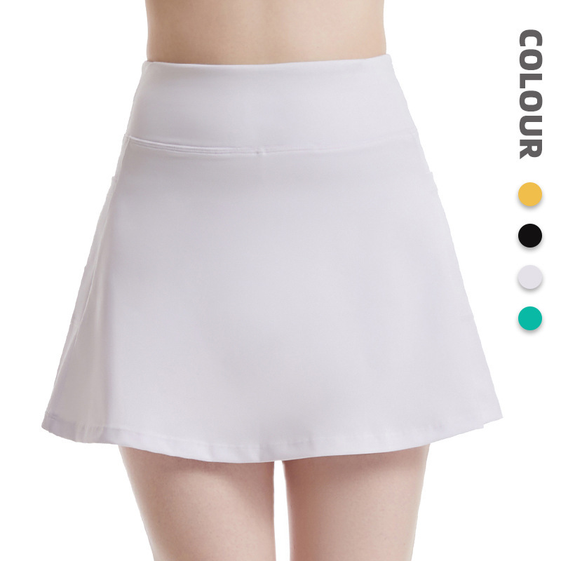 Amazon Fake Two-Piece Tennis Skirt for Women Summer High-Waisted Quick-Drying Fitness Skirt Pants Training Running Sports Short Skirt